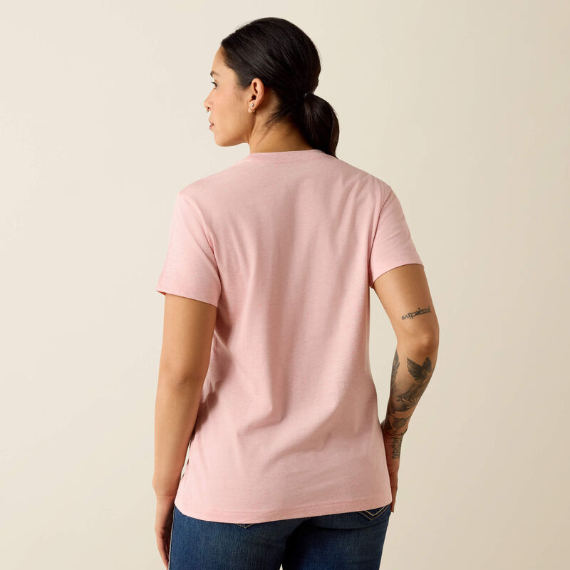 ARIAT WOMEN'S REBAR COTTON STRONG SPACE DYED SHORT SLEEVE TOP - FUSION PUNCH