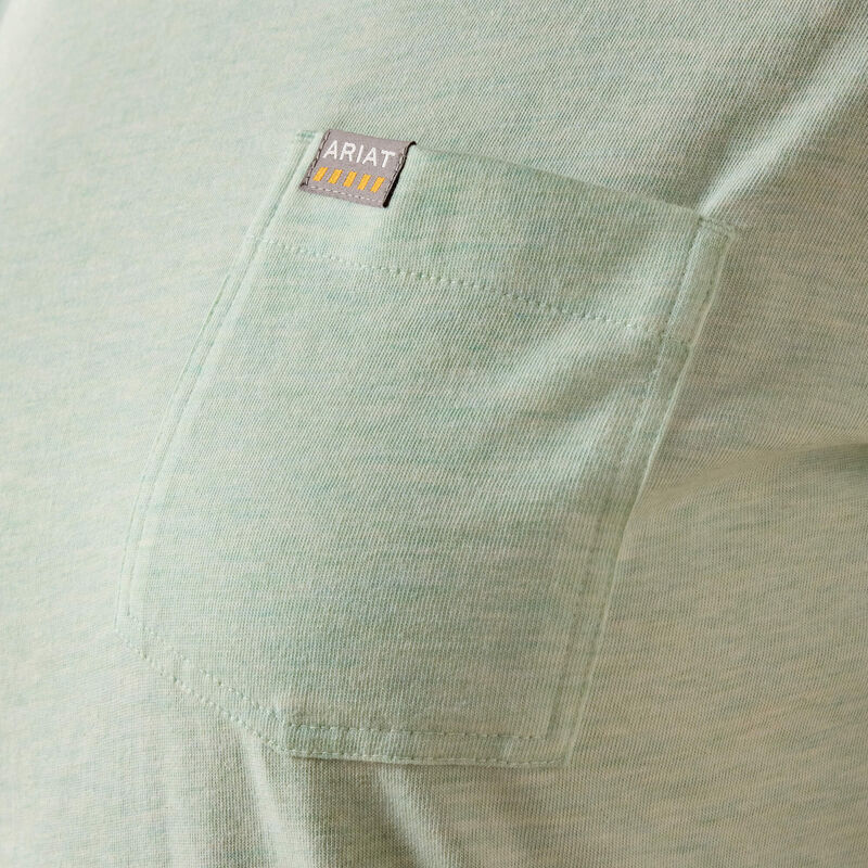 ARIAT WOMEN'S REBAR COTTON STRONG SPACE DYED SHORT SLEEVE TOP - CLEARLY AQUA