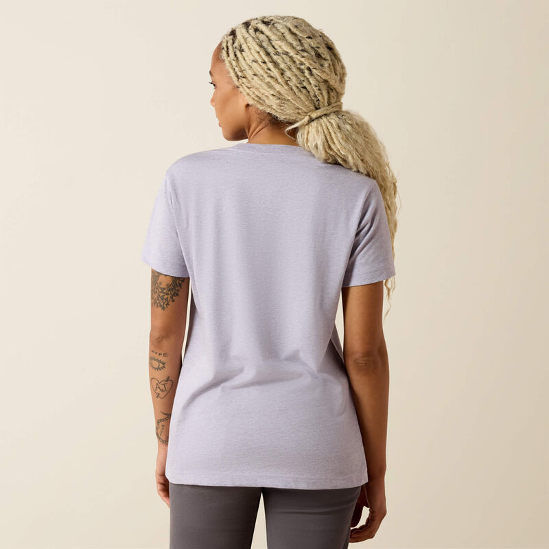 ARIAT WOMEN'S REBAR COTTON STRONG SPACE DYED SHORT SLEEVE TOP - THISTLE