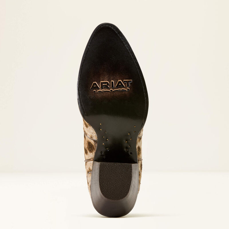 ARIAT WOMEN'S JULIETTA J TOE WESTERN BOOT - GILDED LEOPARD HAIR ON