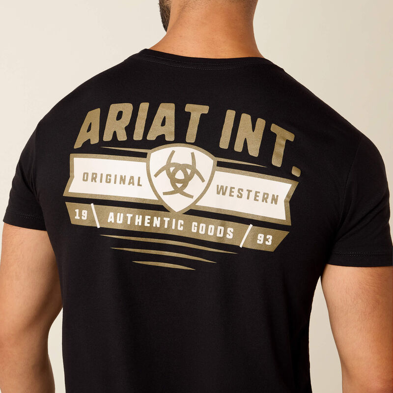 ARIAT MENS BANNER BADGE TSHIRT - BLACK