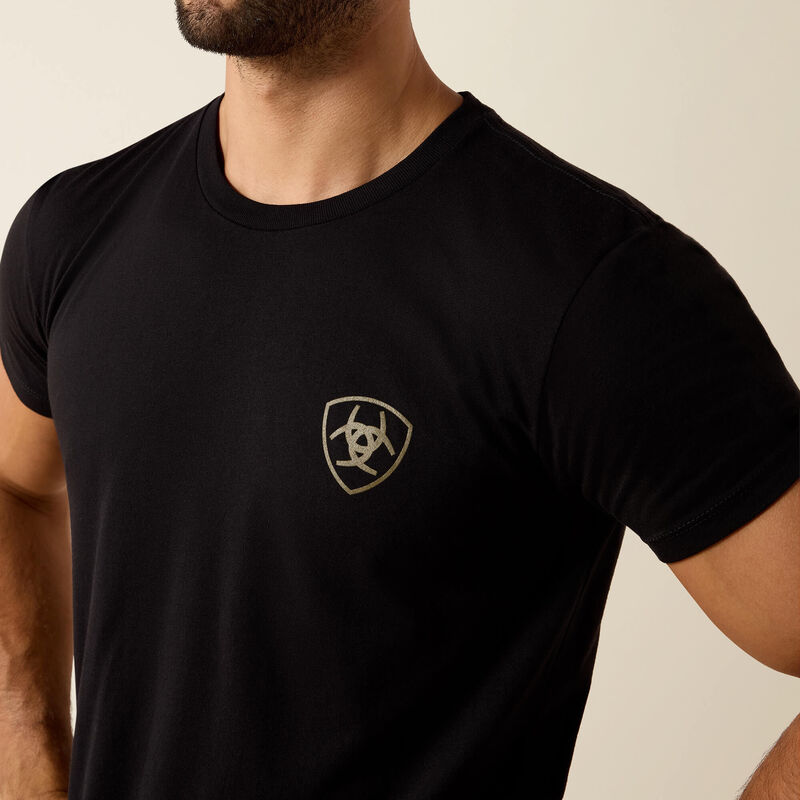 ARIAT MENS BANNER BADGE TSHIRT - BLACK