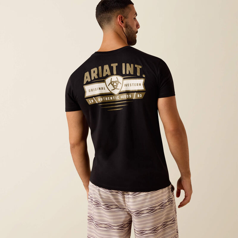 ARIAT MENS BANNER BADGE TSHIRT - BLACK