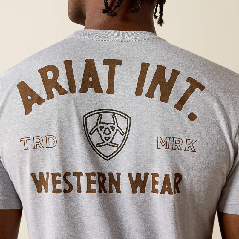ARIAT MENS Outline Shop T-Shirt - Pewter