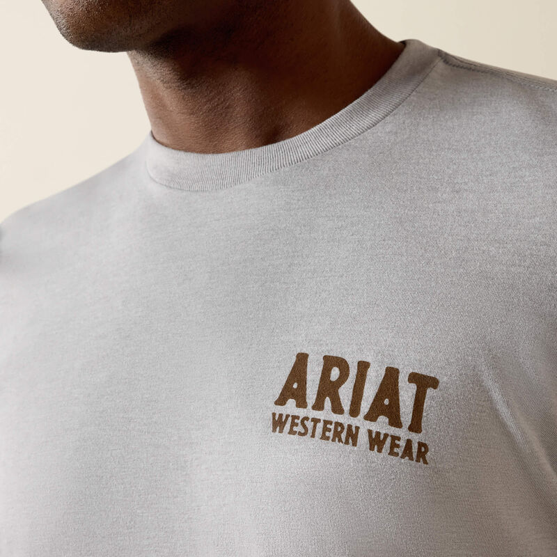ARIAT MENS Outline Shop T-Shirt - Pewter