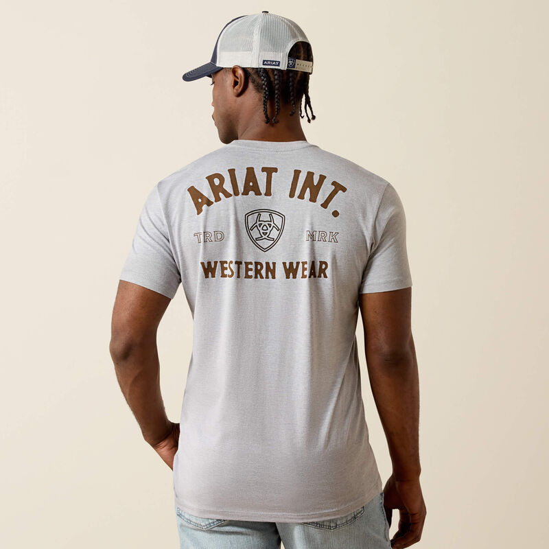 ARIAT MENS Outline Shop T-Shirt - Pewter