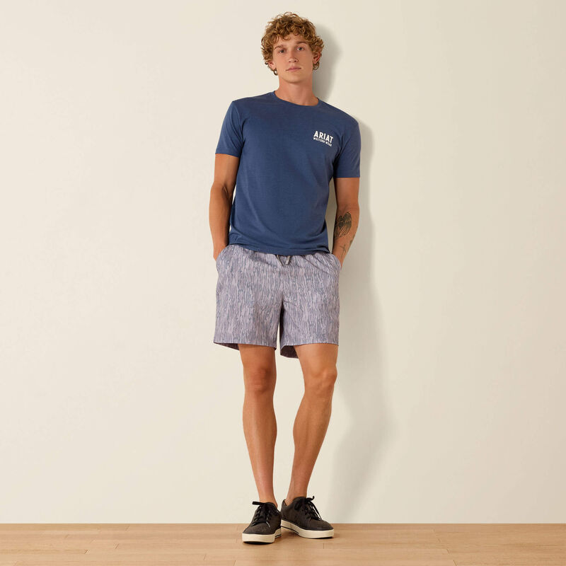 ARIAT MENS Outline Shop T-Shirt - NAVY HEATHER