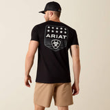 ARIAT MENS STRIPE PATRIOTIC BADGE TSHIRT - BLACK