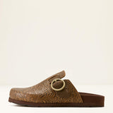 ARIAT WOMEN'S COUNTRY MULE - BROWN FLORAL EMBOSS