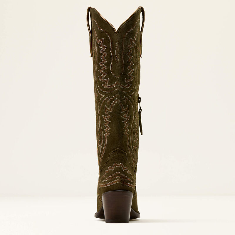 ARIAT WOMEN'S CASANOVA X TOE WESTERN BOOT - SOFT OLIVE SUEDE