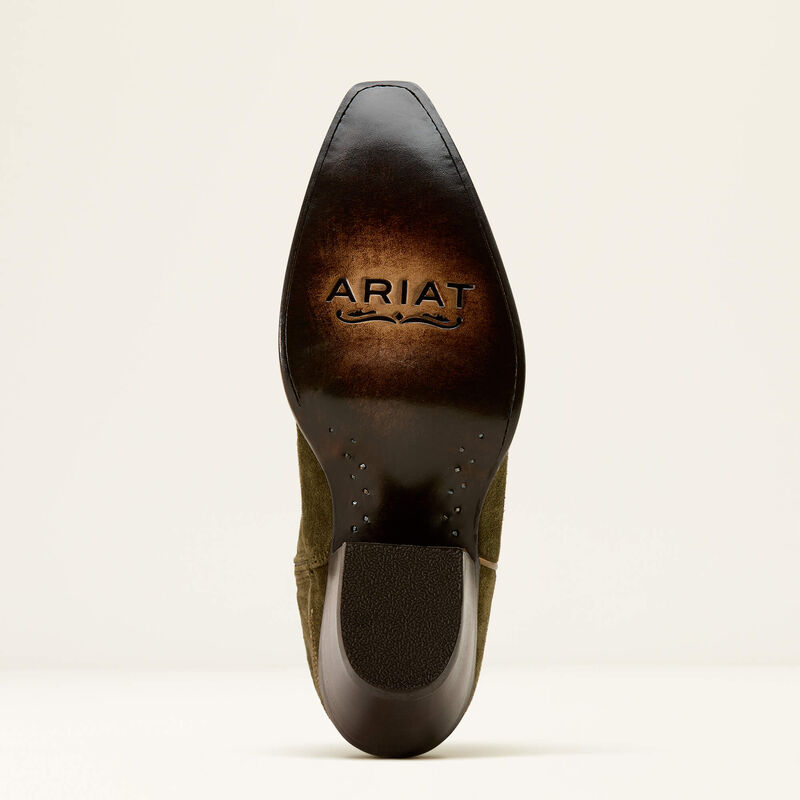 ARIAT WOMEN'S CASANOVA X TOE WESTERN BOOT - SOFT OLIVE SUEDE