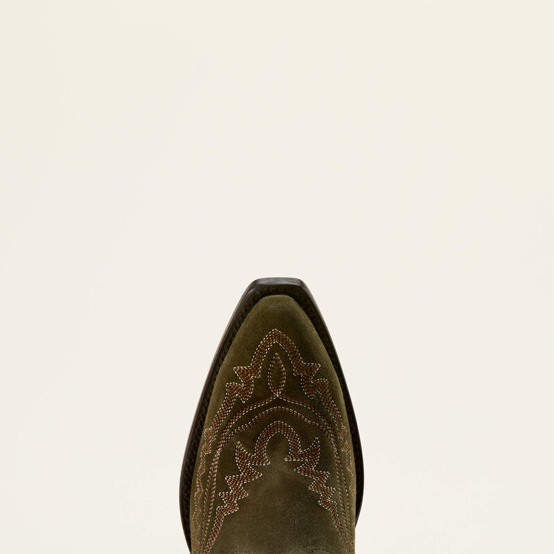 ARIAT WOMEN'S CASANOVA X TOE WESTERN BOOT - SOFT OLIVE SUEDE