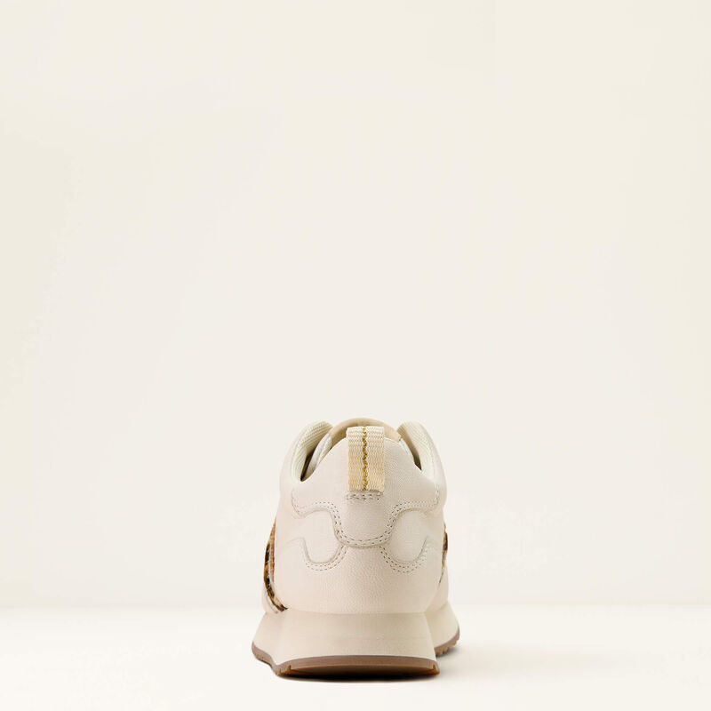 ARIAT WOMEN'S RANCH RUNNER SHOES - BRIGHT CREAM|GILDED LEOPARD HAIR ON