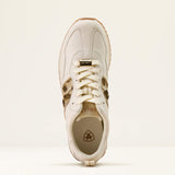 ARIAT WOMEN'S RANCH RUNNER SHOES - BRIGHT CREAM|GILDED LEOPARD HAIR ON