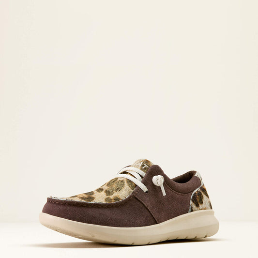 ARIAT WOMEN'S HILO SHOE - CHOCOLATE SMOKE|GILDED LEOPARD HAIR ON