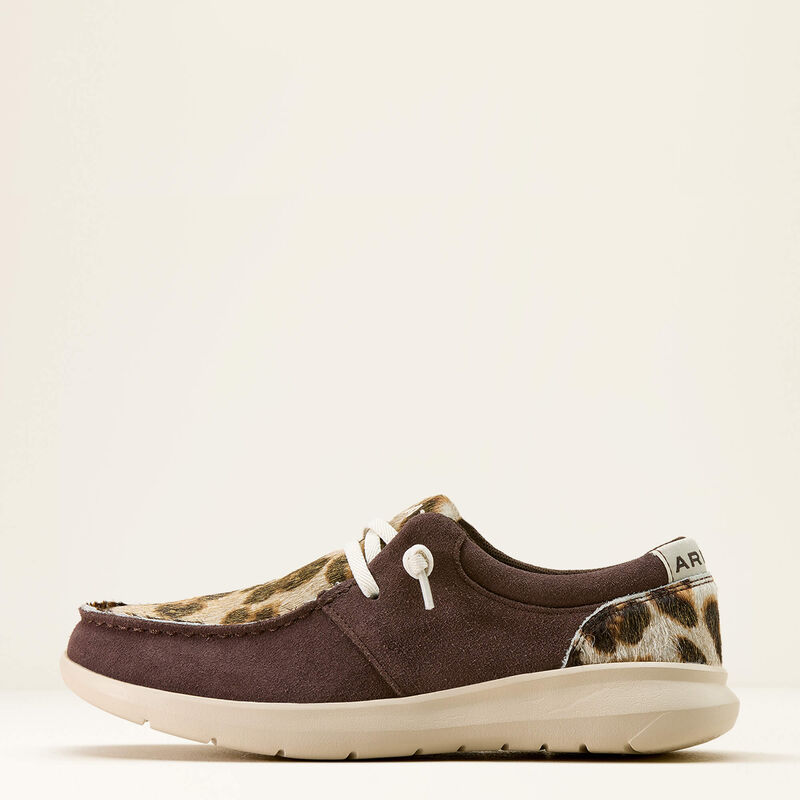 ARIAT WOMEN'S HILO SHOE - CHOCOLATE SMOKE|GILDED LEOPARD HAIR ON