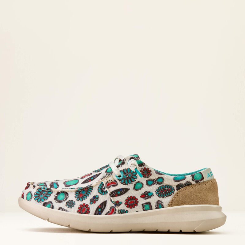 ARIAT WOMEN'S TURQUOISE JEWELRY BOX|CAMEL SUEDE HILO SHOES