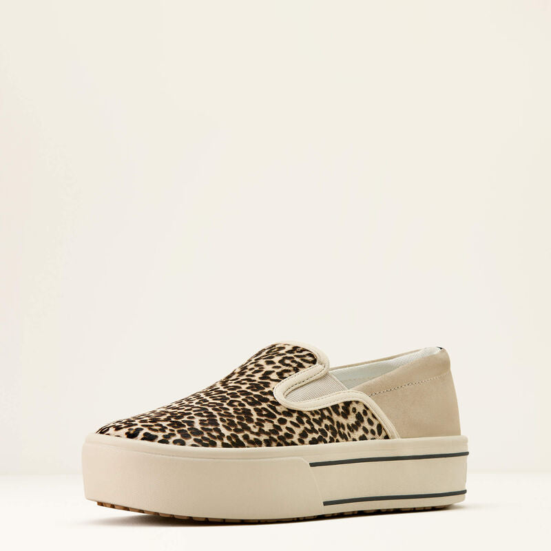 ARIAT WOMEN'S SKYLAR SLIP ON SHOE - CREAM CHEETAH