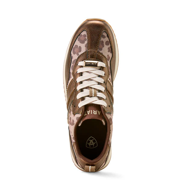 ARIAT WOMEN'S RANCH RUNNER SHOES - BRONZED LEOPARD