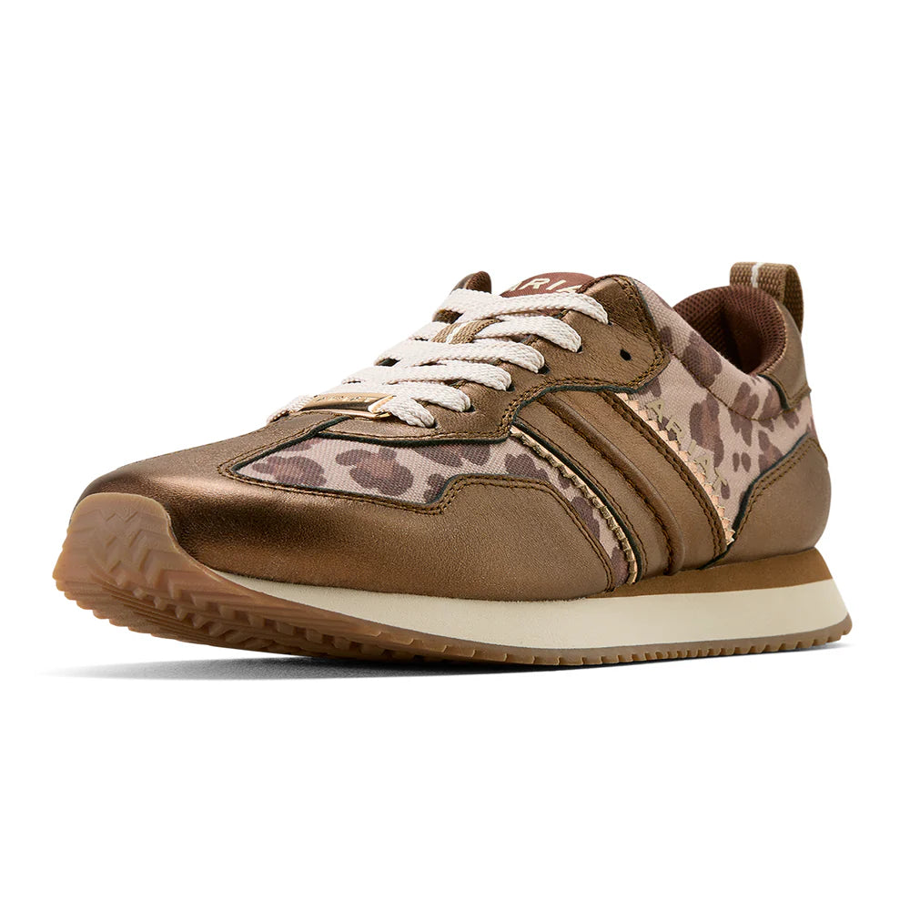 ARIAT WOMEN'S RANCH RUNNER SHOES - BRONZED LEOPARD