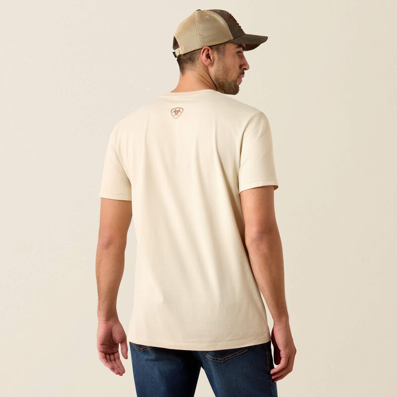 ARIAT MENS NINETIES COWBOY TSHIRT - NAUTRAL