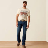 ARIAT MENS NINETIES COWBOY TSHIRT - NAUTRAL
