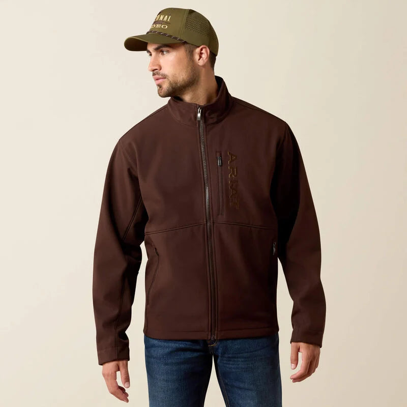 ARIAT MEN CHEST LOGO SOFTSHELL JACKET - MOLE