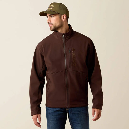 ARIAT MEN CHEST LOGO SOFTSHELL JACKET - MOLE