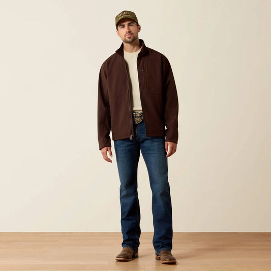 ARIAT MEN CHEST LOGO SOFTSHELL JACKET - MOLE