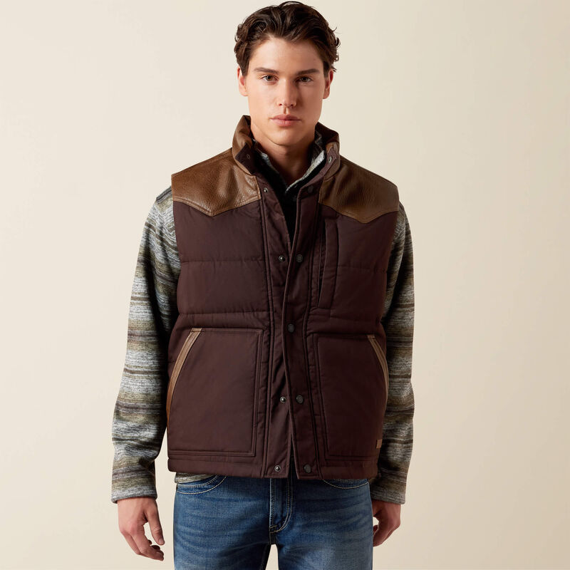 ARIAT MEN WESTERN QUILTED VEST - MOLE