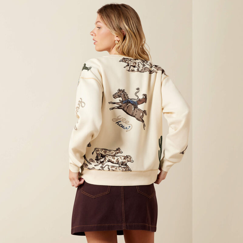 ARIAT WOMEN'S RANCH SWEATSHIRT - PARCHMENT