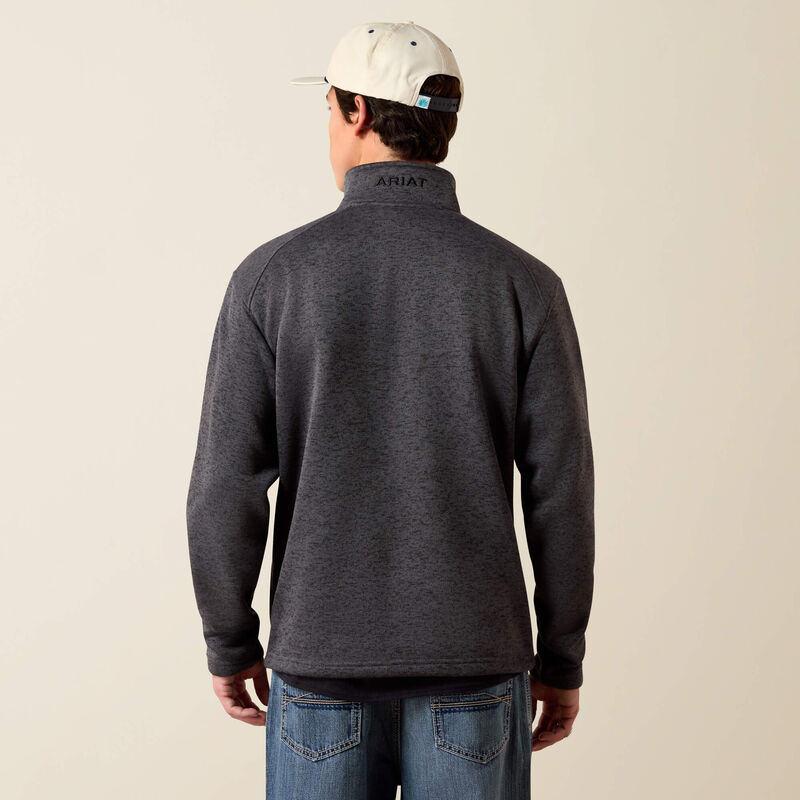 ARIAT MENS CALDWELL 1/4 ZIP SWEATER - IRON GATE