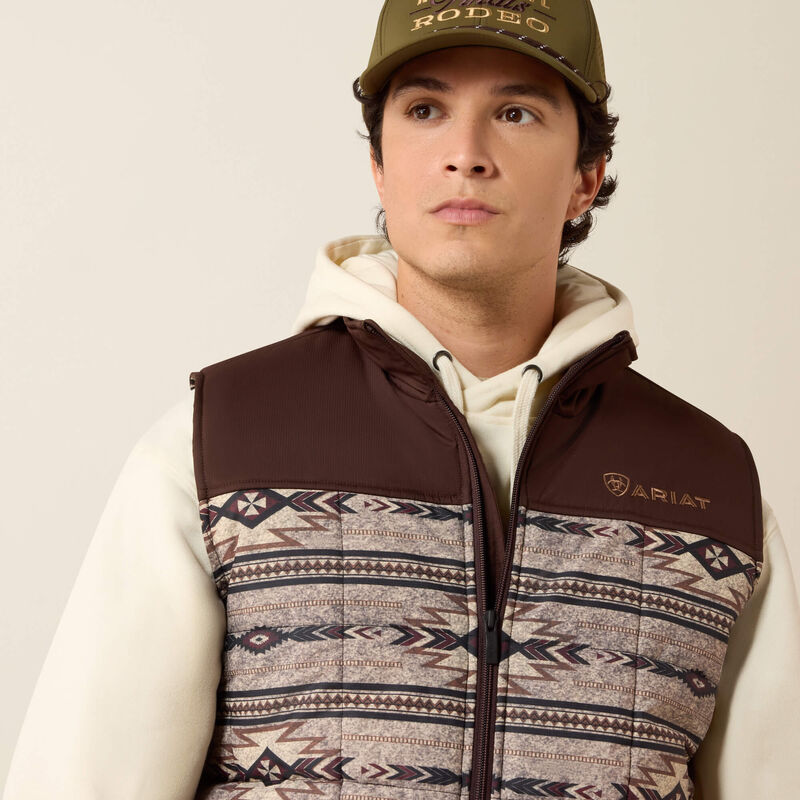 ARIAT MEN CRIUS INSULATED VEST - TONAL SOUTHWEST|SILVER MINK HEATHER