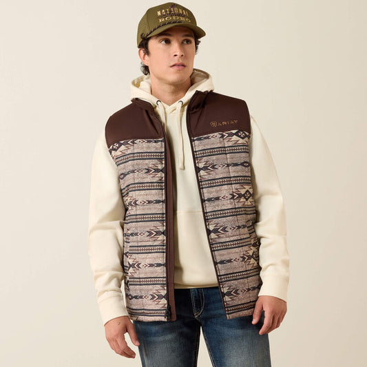 ARIAT MEN CRIUS INSULATED VEST - TONAL SOUTHWEST|SILVER MINK HEATHER