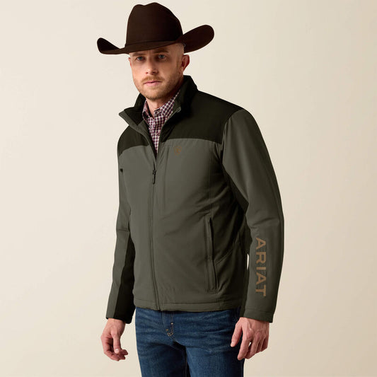 ARIAT MENS PIONEER STRETCHSHELL JACKET - FOREST NIGHT