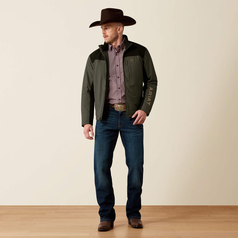 ARIAT MENS PIONEER STRETCHSHELL JACKET - FOREST NIGHT