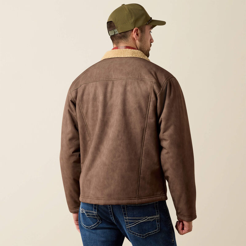 ARIAT MENS VERNON SHERPA 2.0 JACKET - WREN FAUX LEATHER PRINT