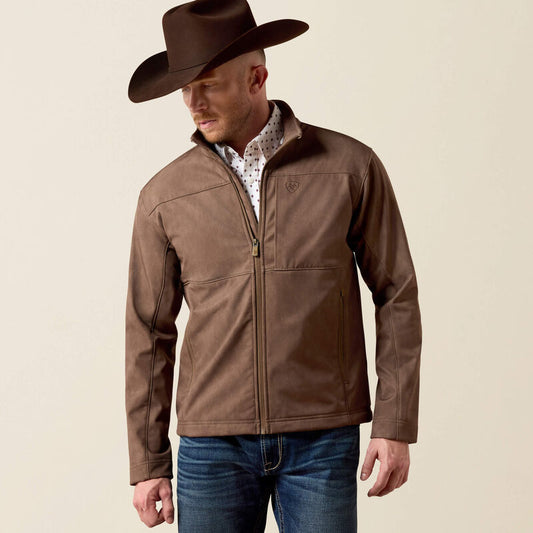 ARIAT MENS VERNON SOFTSHELL JACKET - WREN FAUX LEATHER PRINT