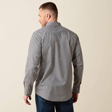 ARIAT MENS WRINKLE FREE BUD CLASSIC LONG SLEEVE SNAP SHIRT - WHITE/BLACK SMALL PLAID