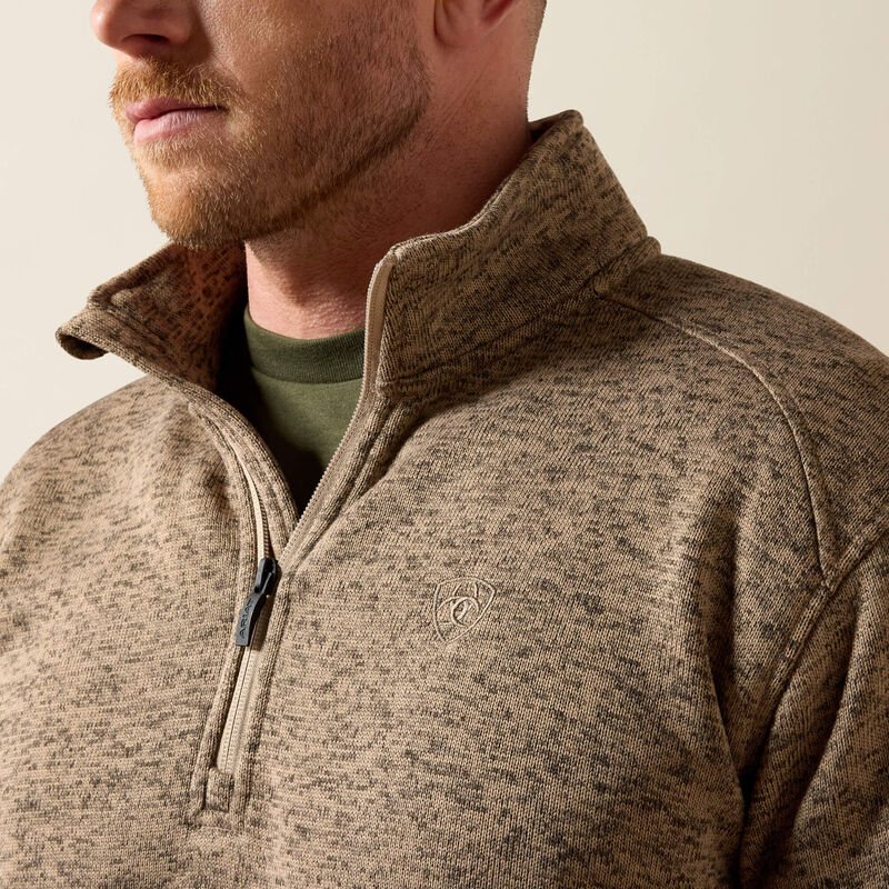 ARIAT MENS CALDWELL 1/4 ZIP SWEATER - SAVANNAH TAN