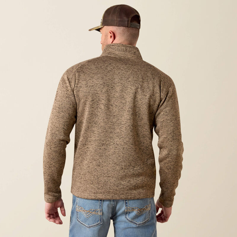 ARIAT MENS CALDWELL 1/4 ZIP SWEATER - SAVANNAH TAN
