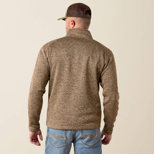 ARIAT MENS CALDWELL 1/4 ZIP SWEATER - SAVANNAH TAN