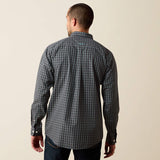 ARIAT MENS WRINKLE FREE BARBARY LONGSLEEVE SHIRT - BLACK SMALL PLAID