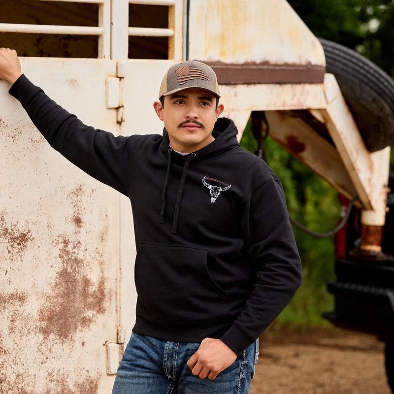 ARIAT MENS BISON BUREAU HOODIE - BLACK