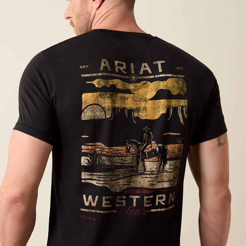ARIAT MENS MONUMENT GAUCHO TSHIRT - BLACK