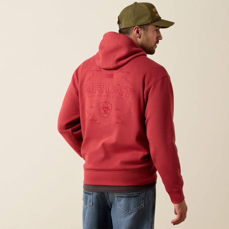 ARIAT MENS ARCHSTAR HOODIE - BRICK RED
