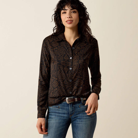 ARIAT WOMEN'S HOMESTYLE LONG SLEEVE SHIRT - BOOT SCOOTIN'