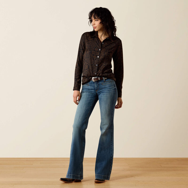 ARIAT WOMEN'S HOMESTYLE LONG SLEEVE SHIRT - BOOT SCOOTIN'