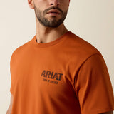 ARIAT MENS TOUGH AS LEATHER TSHIRT - BOMBAY BROWN
