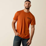 ARIAT MENS TOUGH AS LEATHER TSHIRT - BOMBAY BROWN